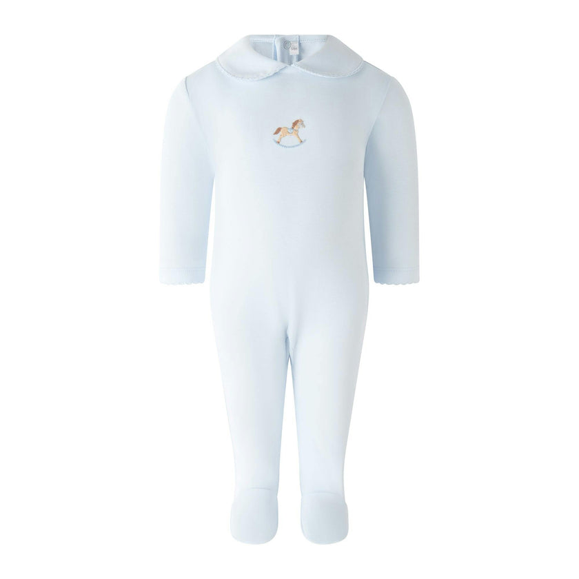 Pima Blue Rocking Horse Footie