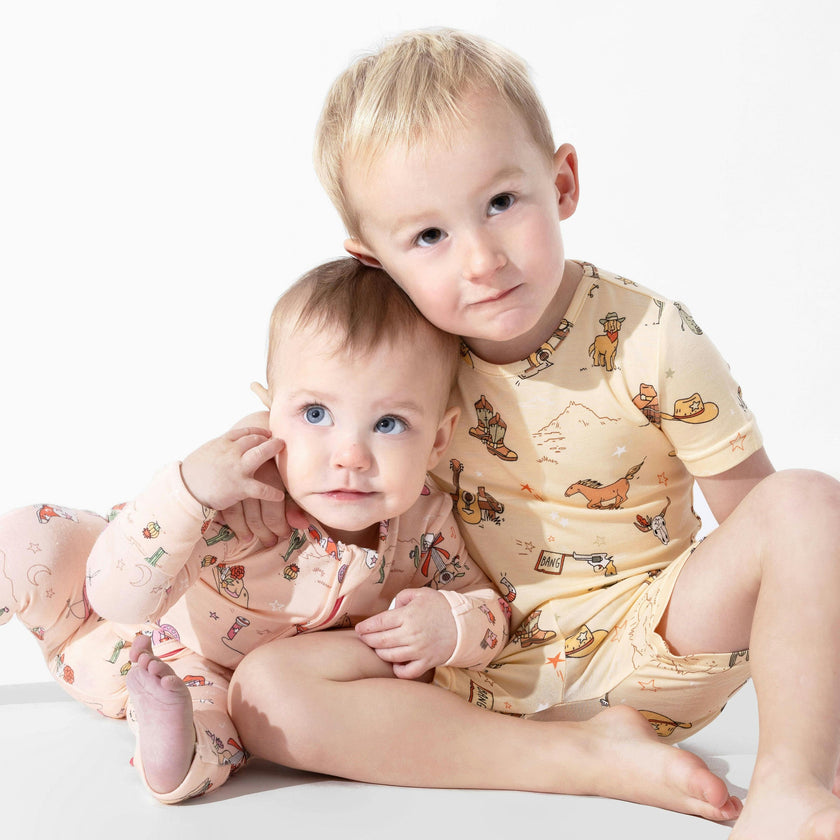 Cowboy Bamboo Kids Pajama Short Set