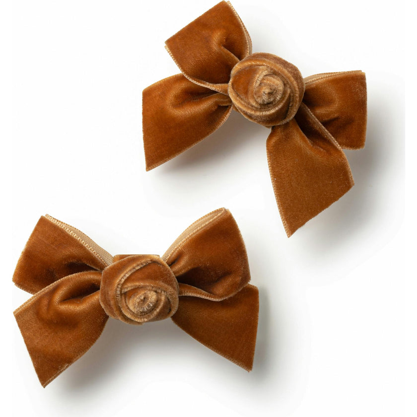 Rosette Velvet Double Clip Set