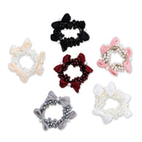 Pearl Cluster Bow Scrunchie Set