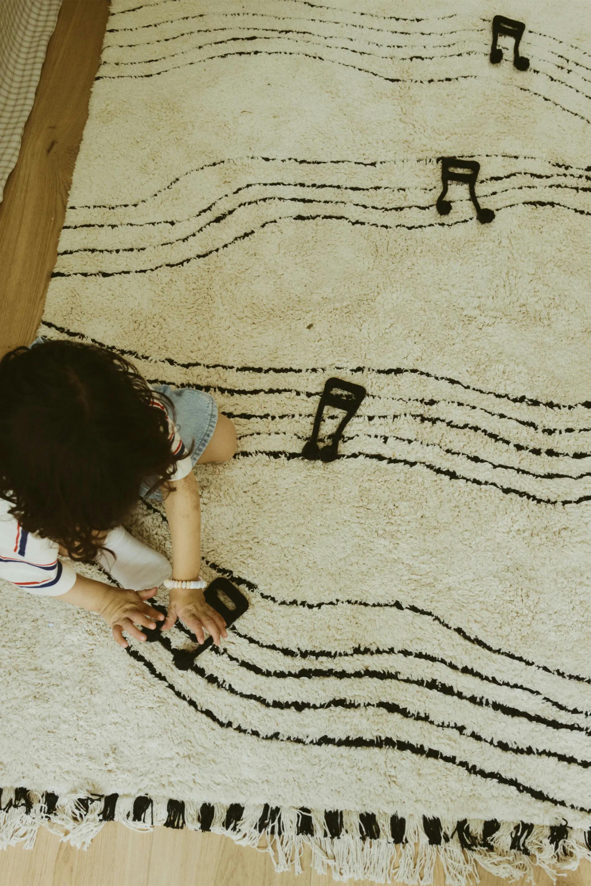 Washable Play Rug Musical Notes Colors