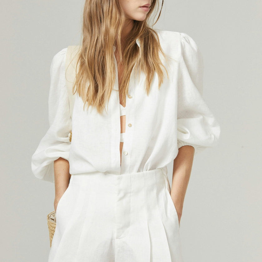 Frida Linen Shorts - Off White