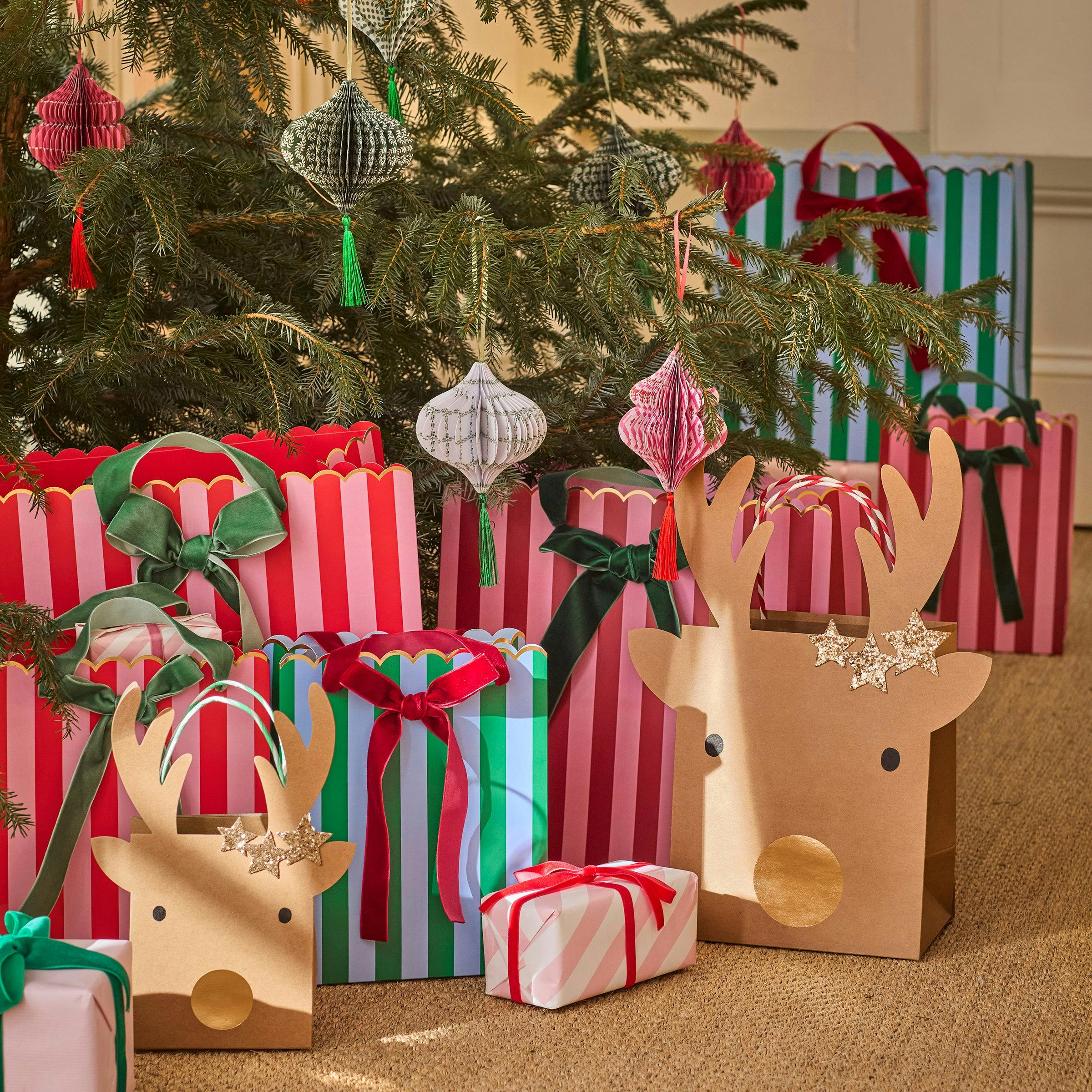 Striped Mixed Medium Gift Bags