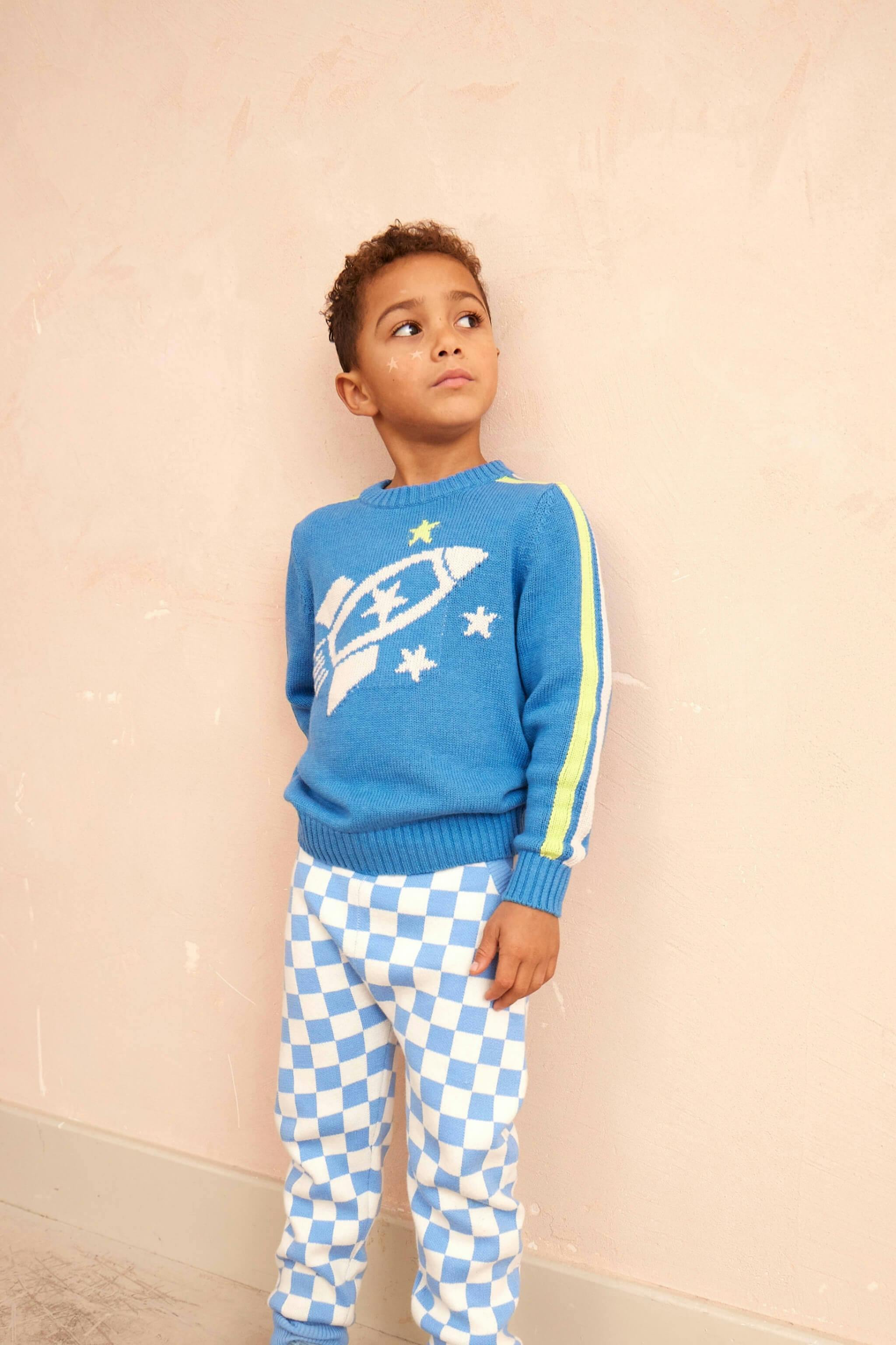 Striped Rocket Jumper | Hussar Blue