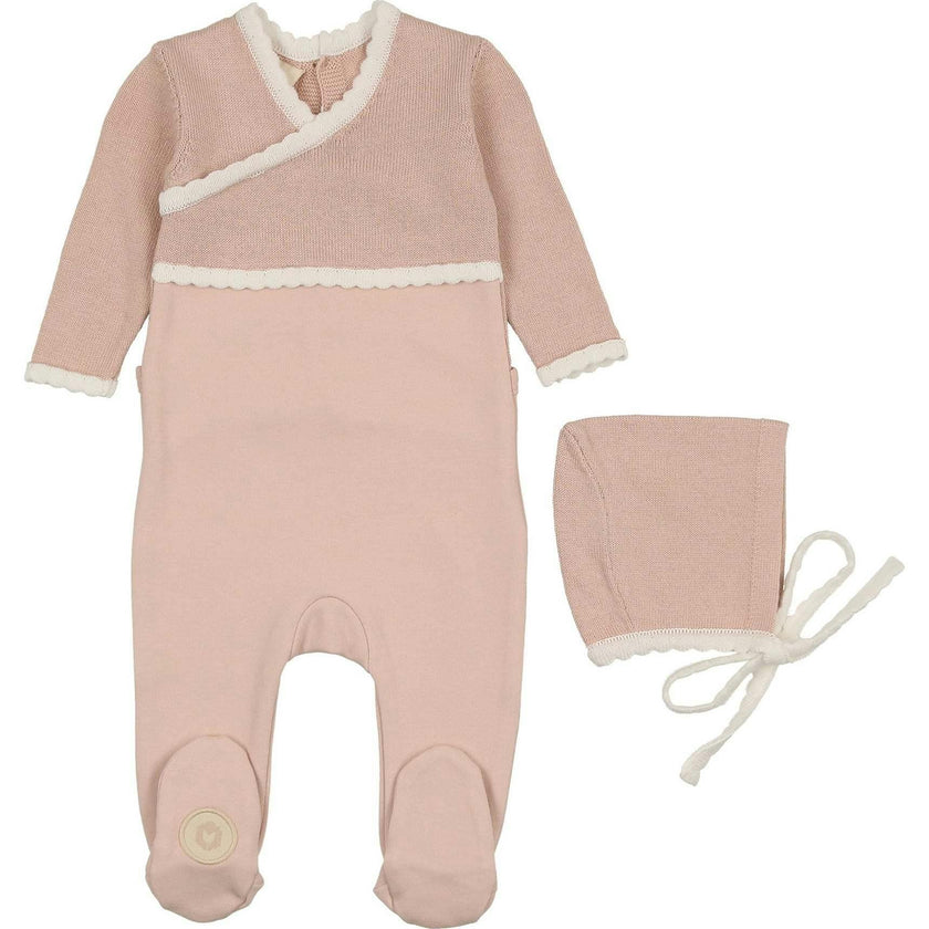 Classic Wrap Footie & Hat Set Blue Dawn
