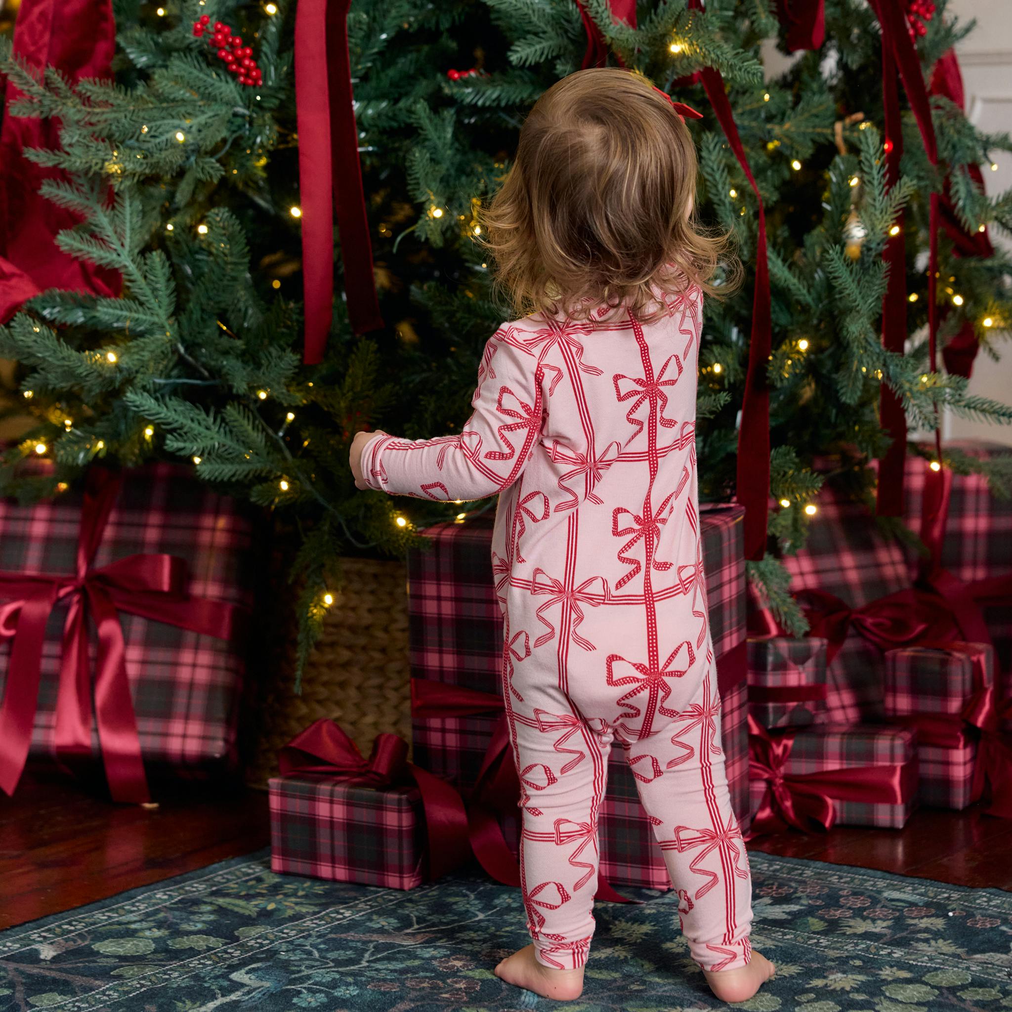 Baby Bamboo Romper - Pink Present Bow
