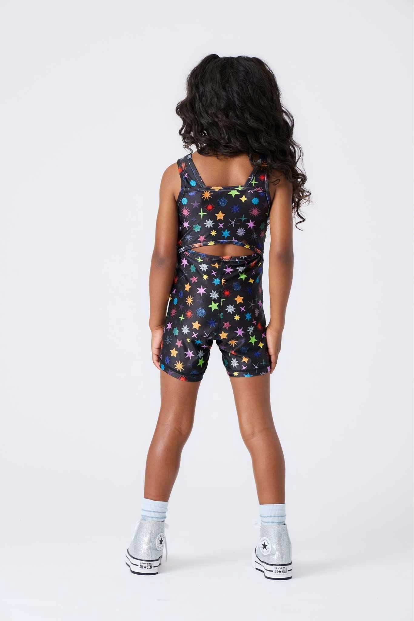 Girls Leotard in Glitter Starburst