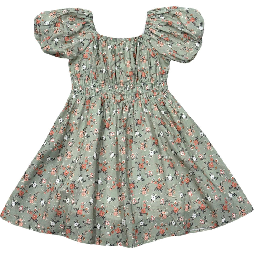 Peasant Bubble Sleeve Dress Isabella Paisley