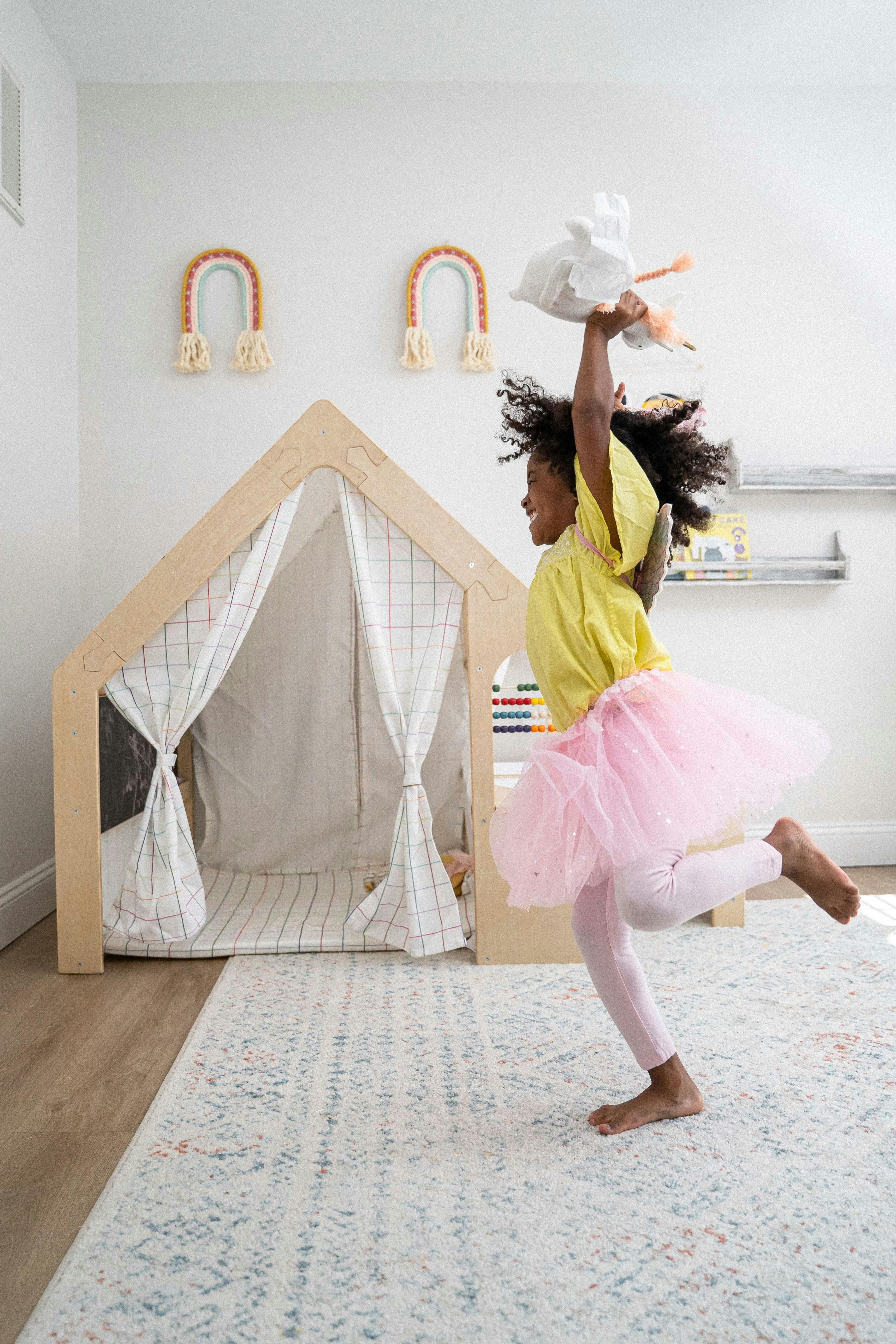 Flair | Indoor Wooden Playhouse with Desk, Chair & Chalkboard for Toddlers and Kids
