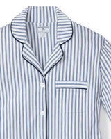 Women's Pima Pajama Set in Navy French Ticking