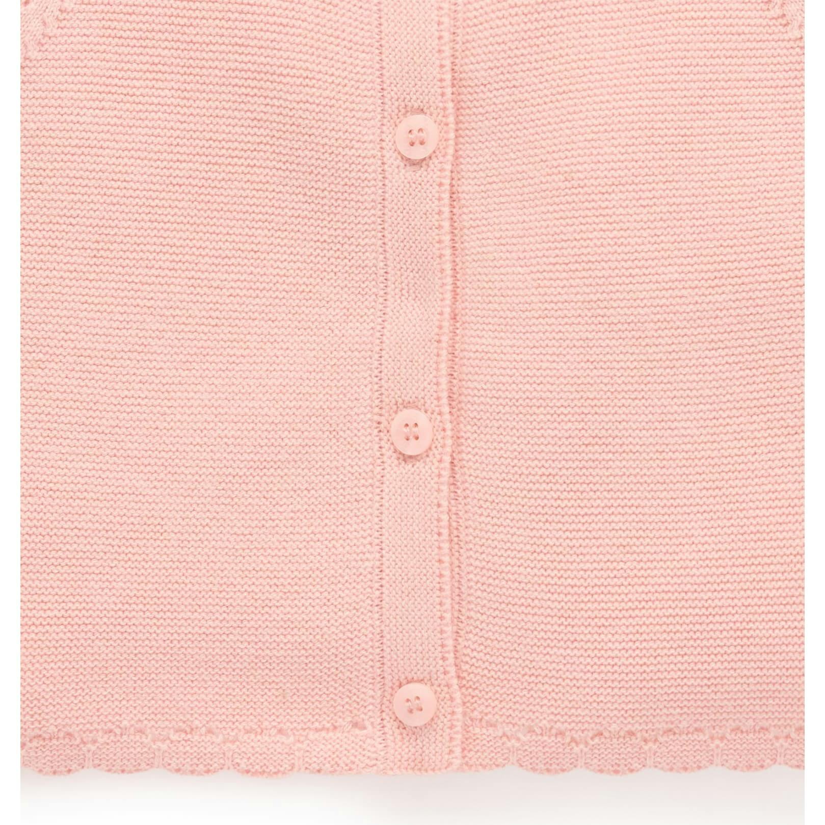 Scalloped Cardigan Guava Melange