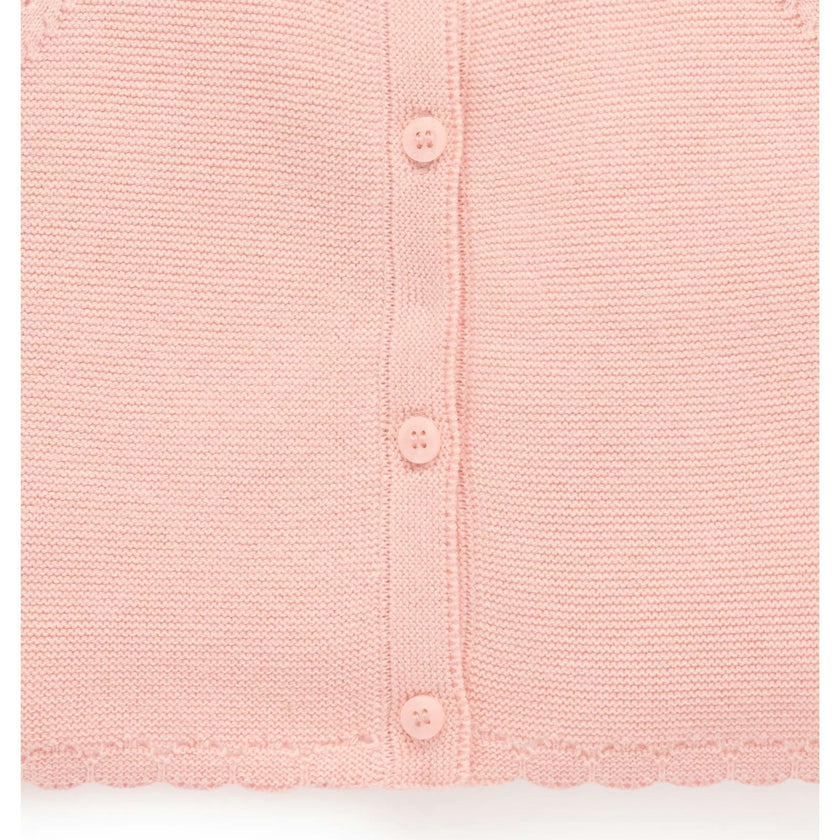 Scalloped Cardigan Guava Melange