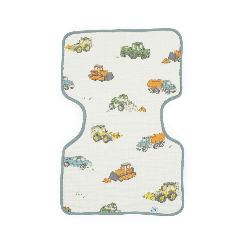 Cotton Muslin Burp Cloth - Work Trucks