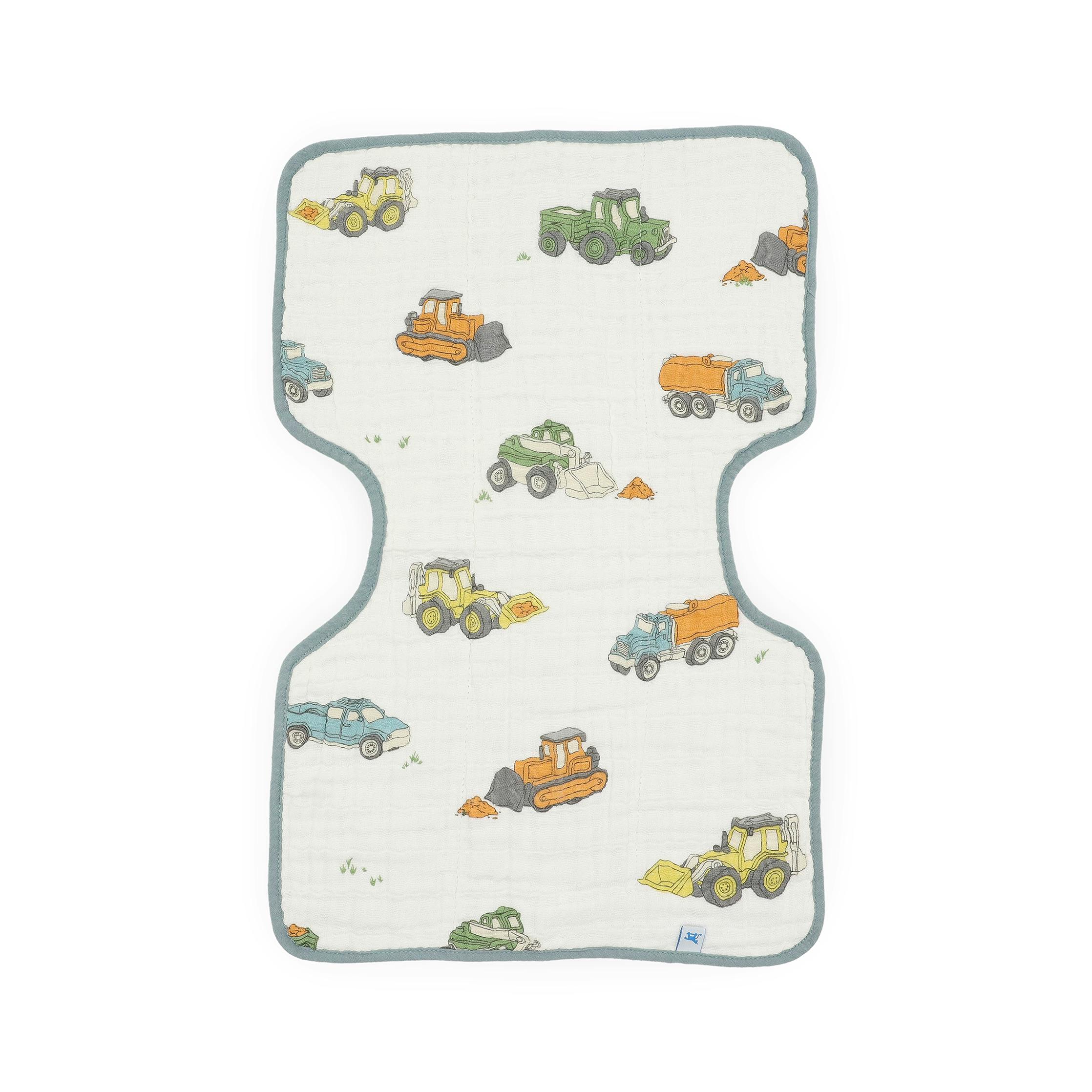 Cotton Muslin Burp Cloth - Work Trucks