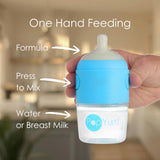 PopYum Baby Bottle Starter Set for Breast and Formula Feeding, 4-Pack, Blue, 2x 5oz Bottles (150ml) + 2x 9oz Bottles (260ml)