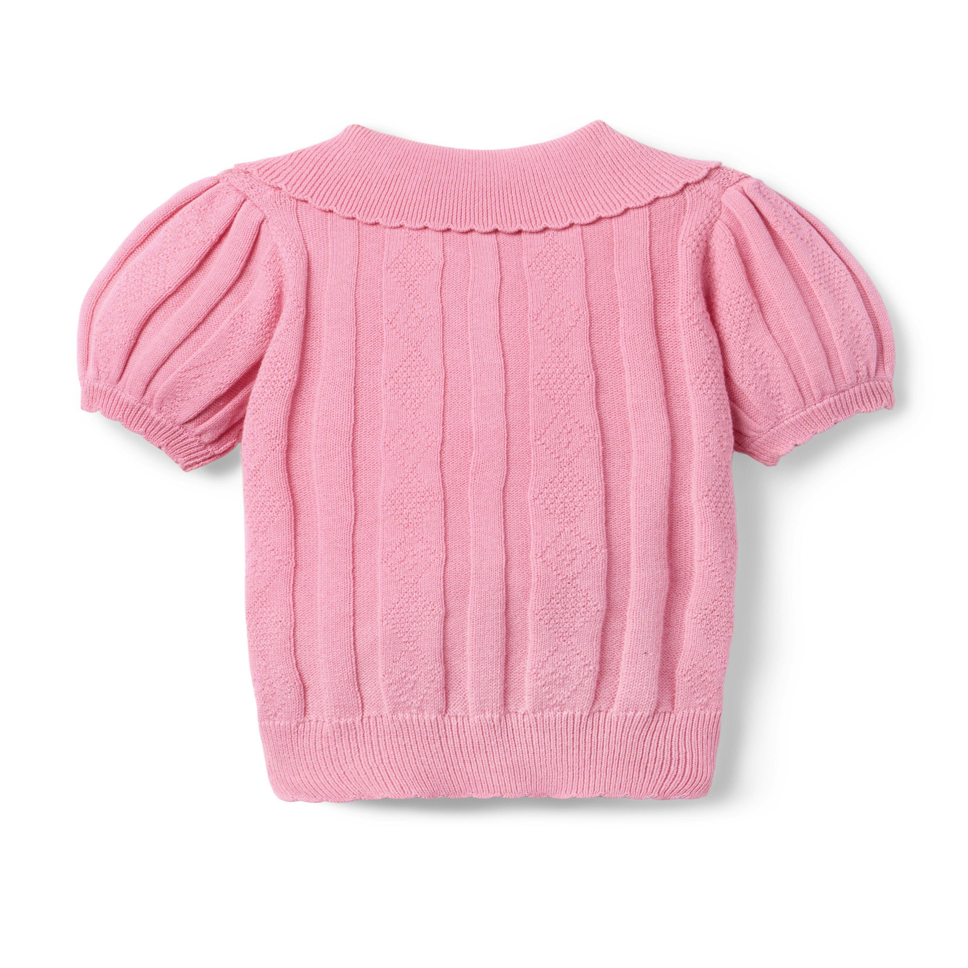 Textured Sweater Polo, pink
