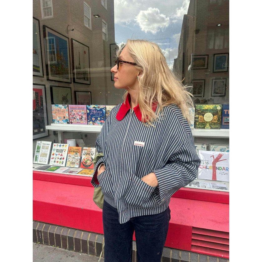 women's denim jacket - wave stripes