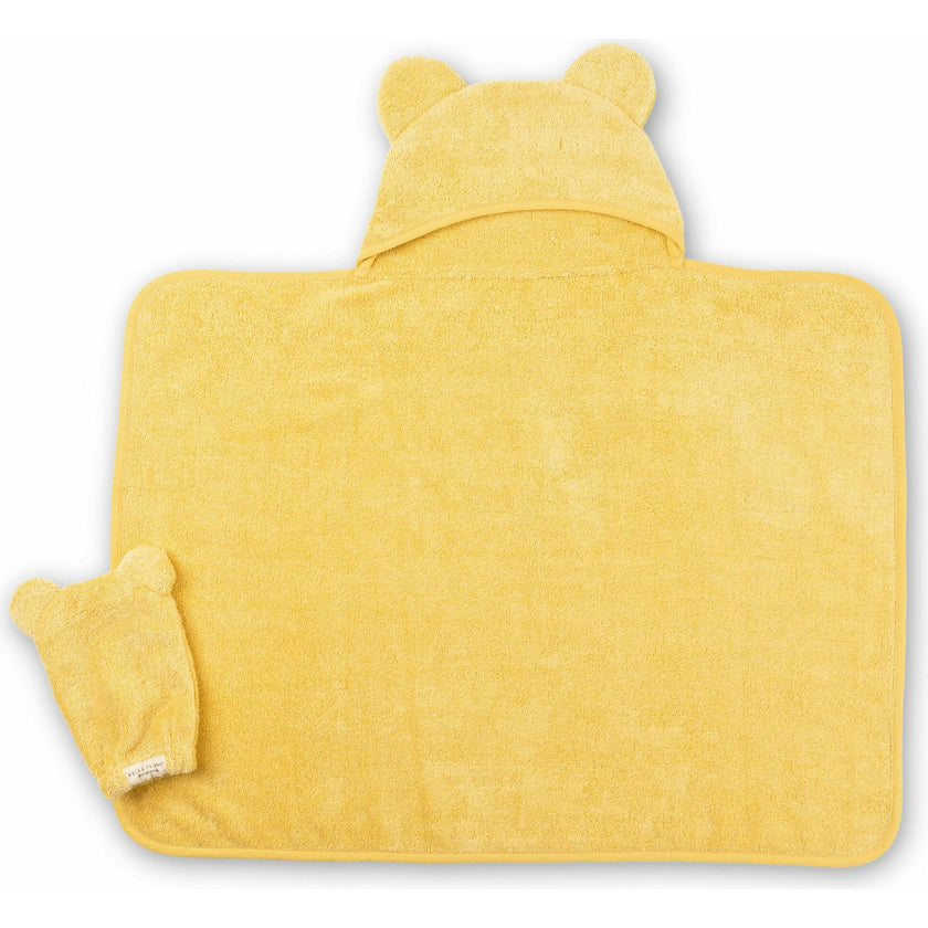 Hooded Towel + Wash Mitt Set Sunshine