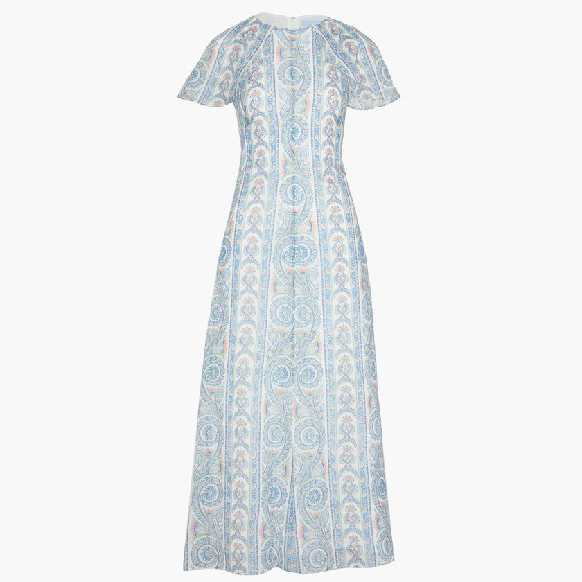 The Davina Dress - Blue Corsica Paisley