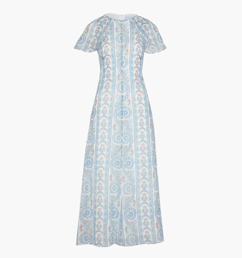 The Davina Dress - Blue Corsica Paisley