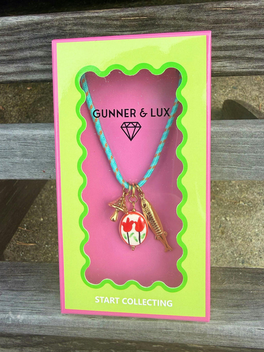 SUMMER CORD FISH CHARM NECKLACE