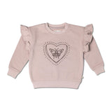 Organic Fleece Ruffle Sleeve Sweatshirt