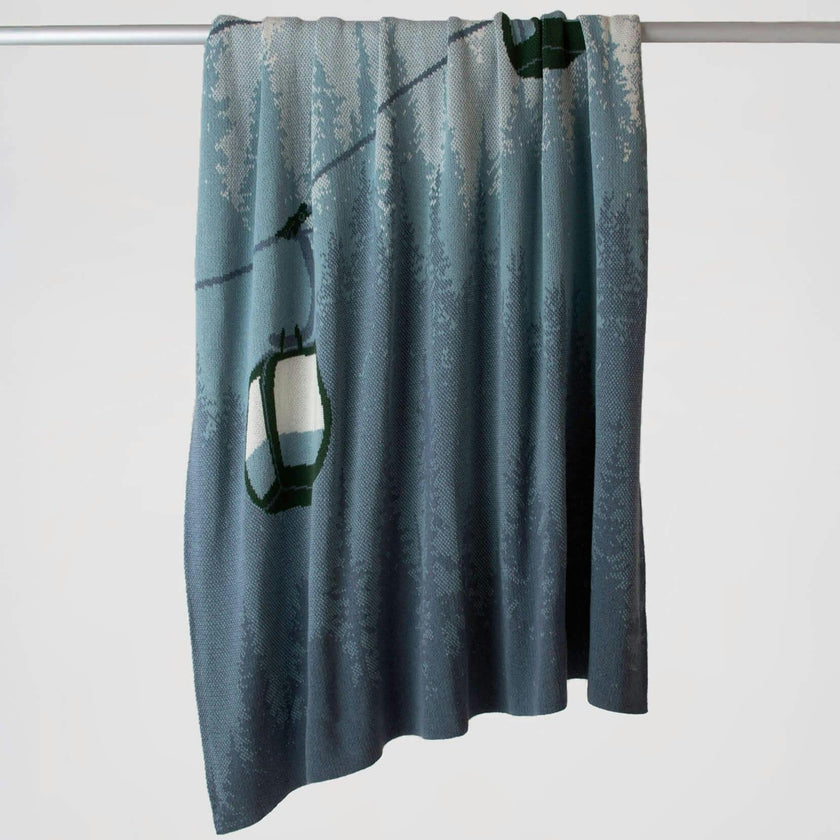 Cotton Sustainable Knit Throw Blanket | Alpine Lift