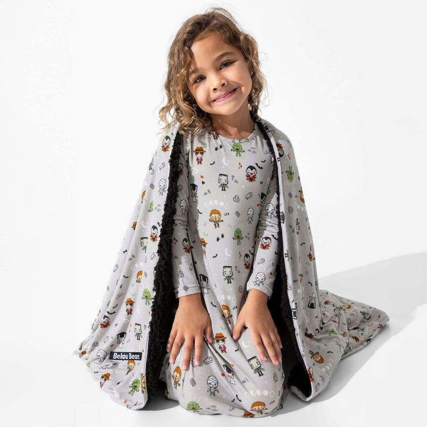 Little Monsters Bamboo Girls' Short Sleeve Dress