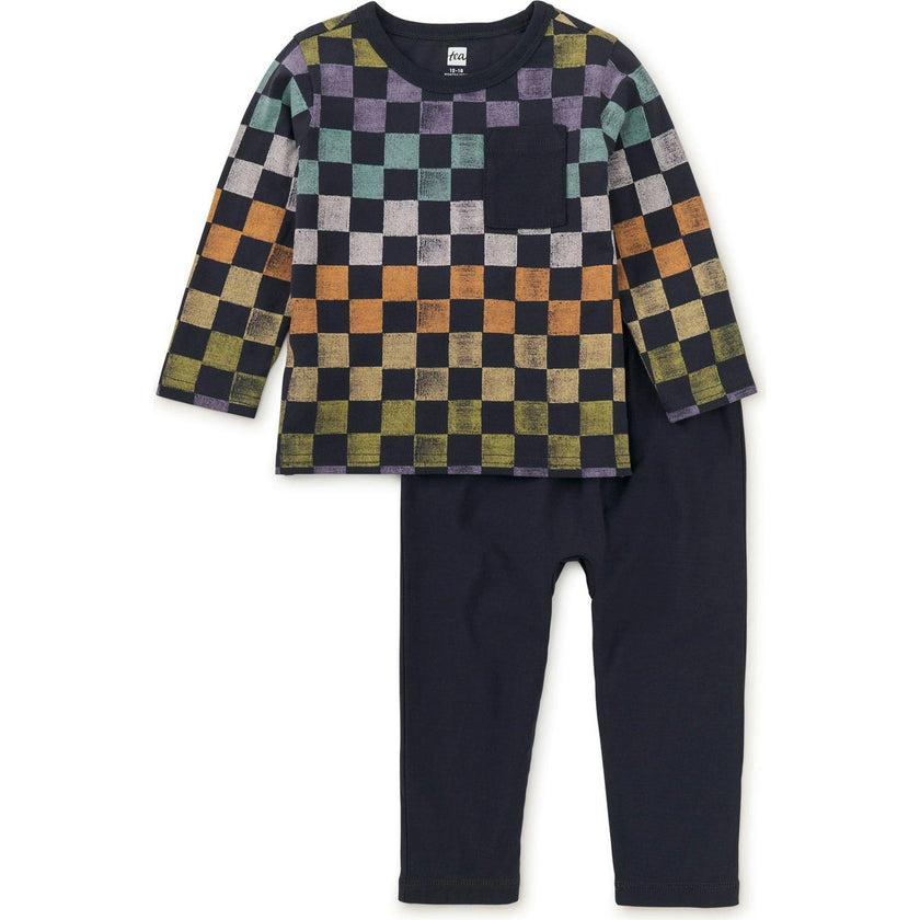 Long Sleeve Top and Pants Set, Multi