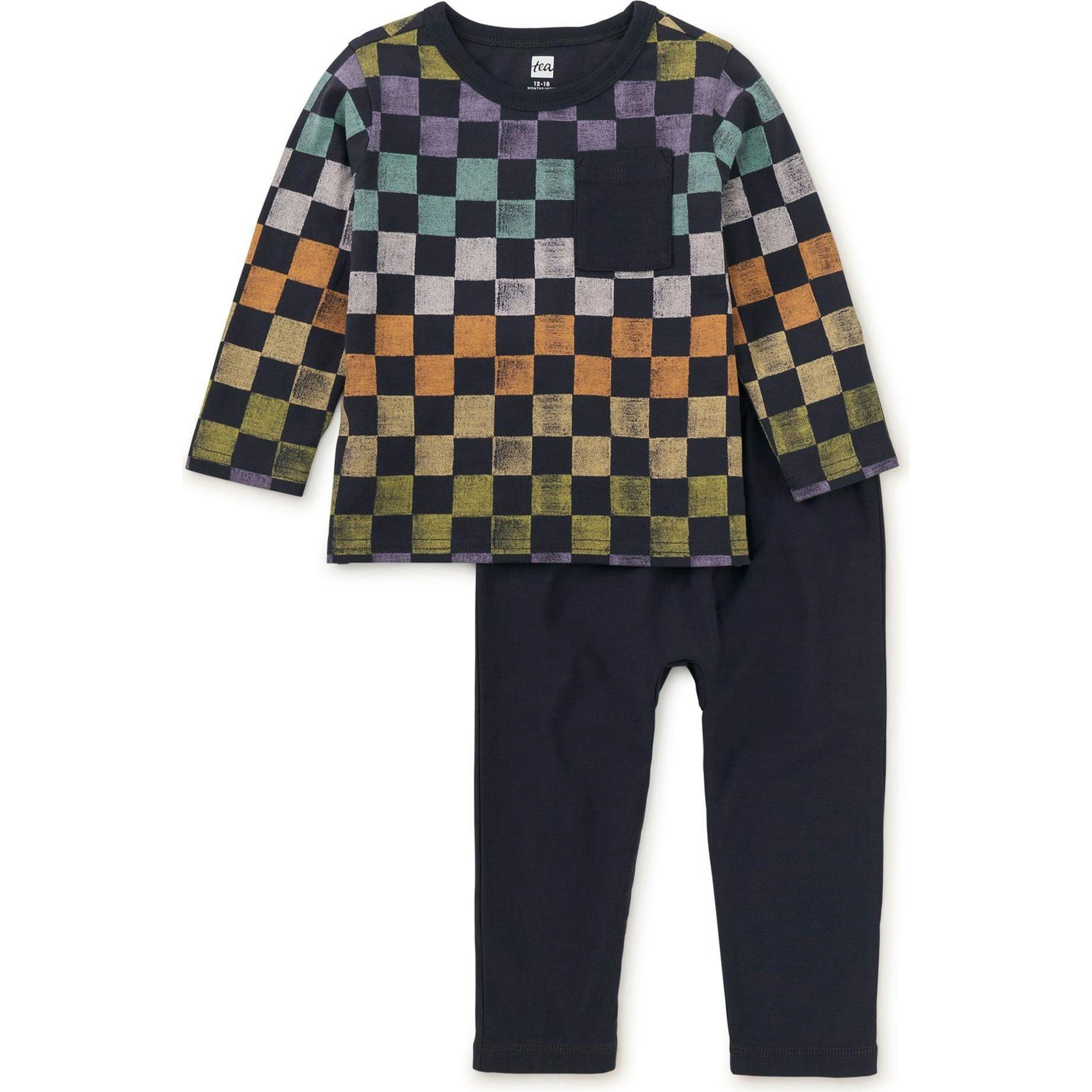 Long Sleeve Top and Pants Set, Multi