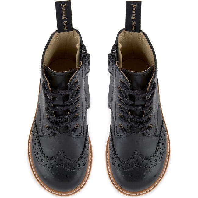 Sidney Vegan Brogue Boot, Black
