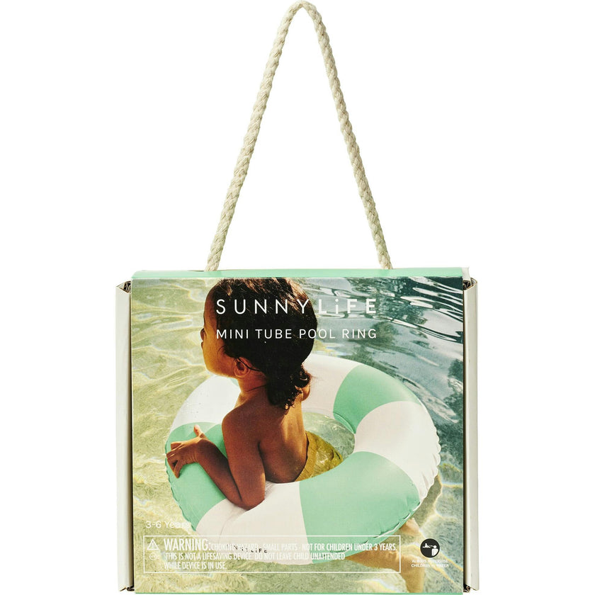 Mini Tube Pool Ring: Zest Green Stripe