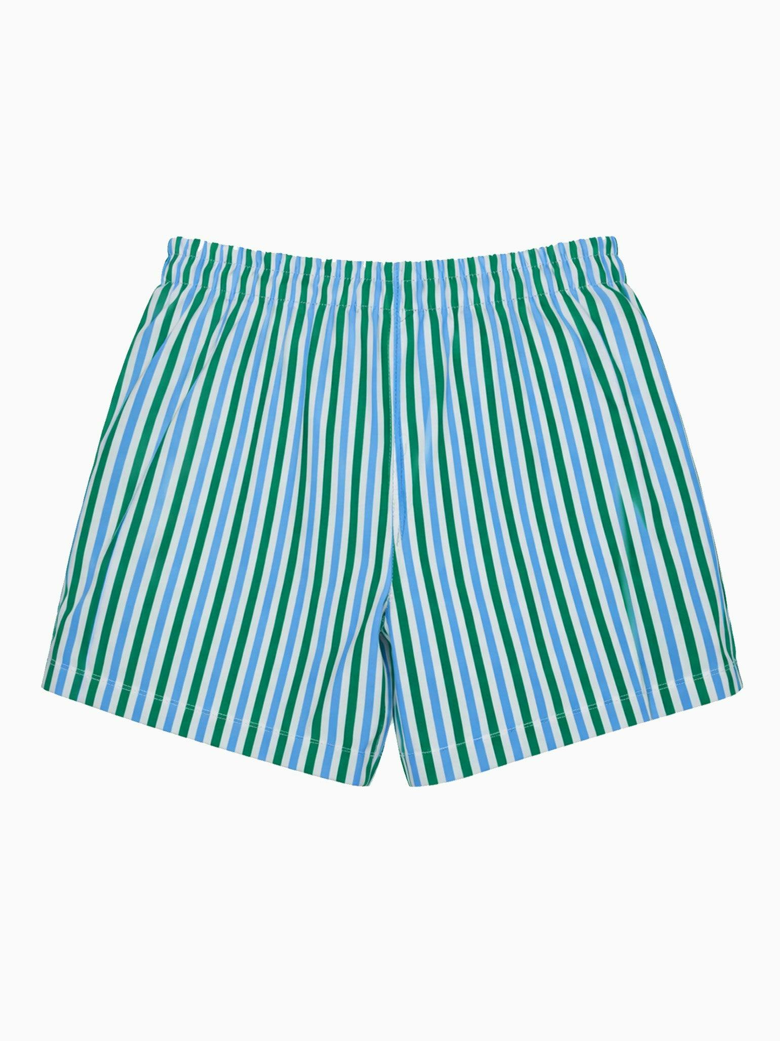 Green Stripe Bravo Boy Swim Short