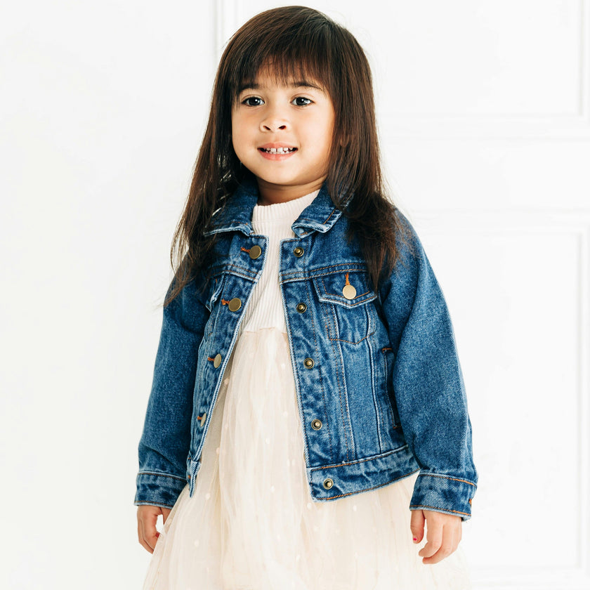 Custom Embroidered Washed Denim Jacket