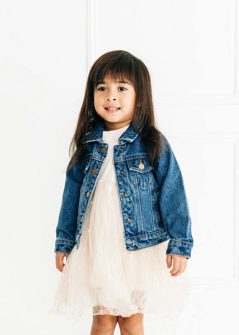 Custom Embroidered Washed Denim Jacket