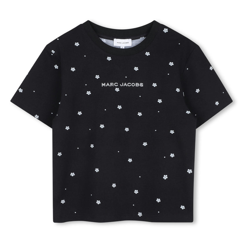 Black Floral Logo Tee