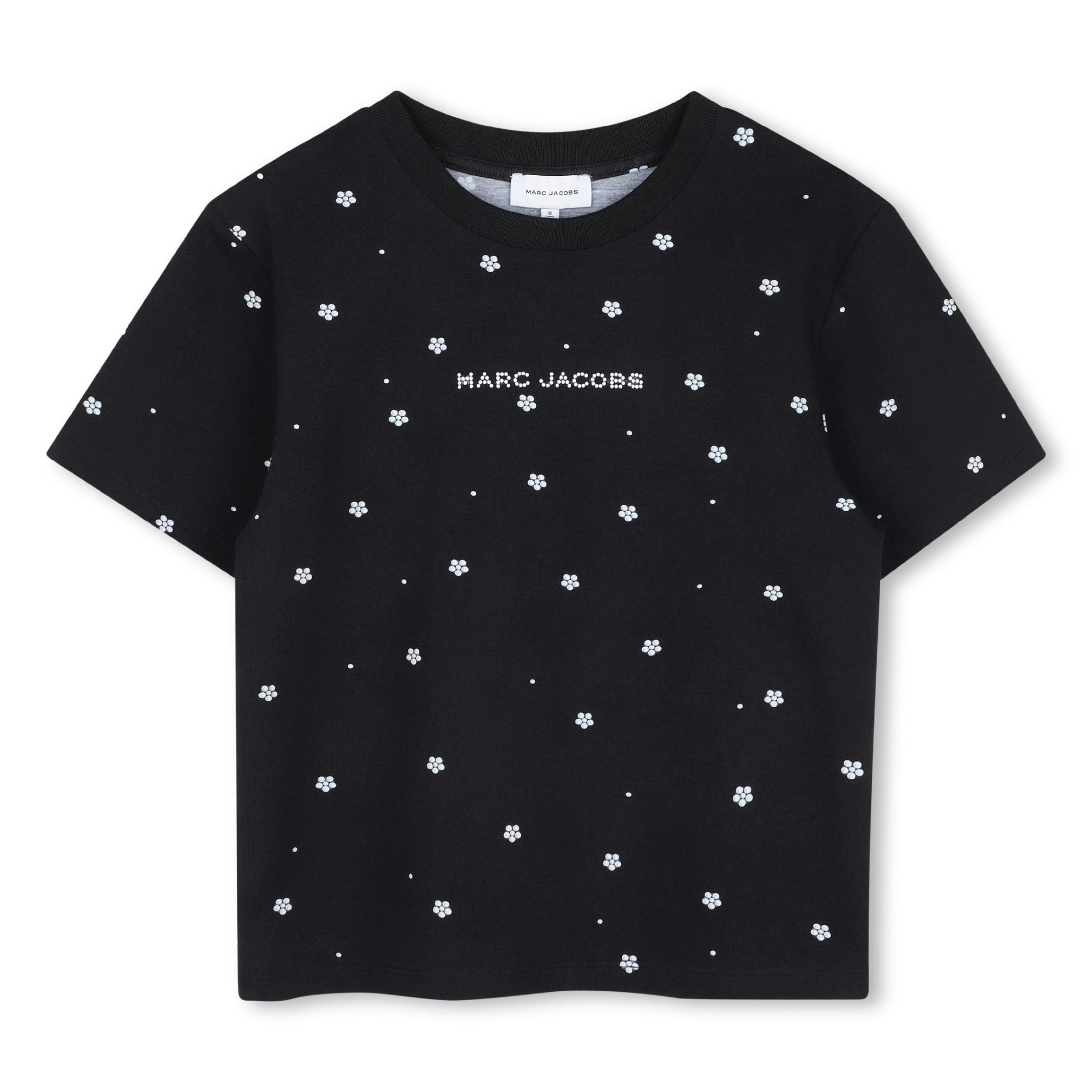 Black Floral Logo Tee