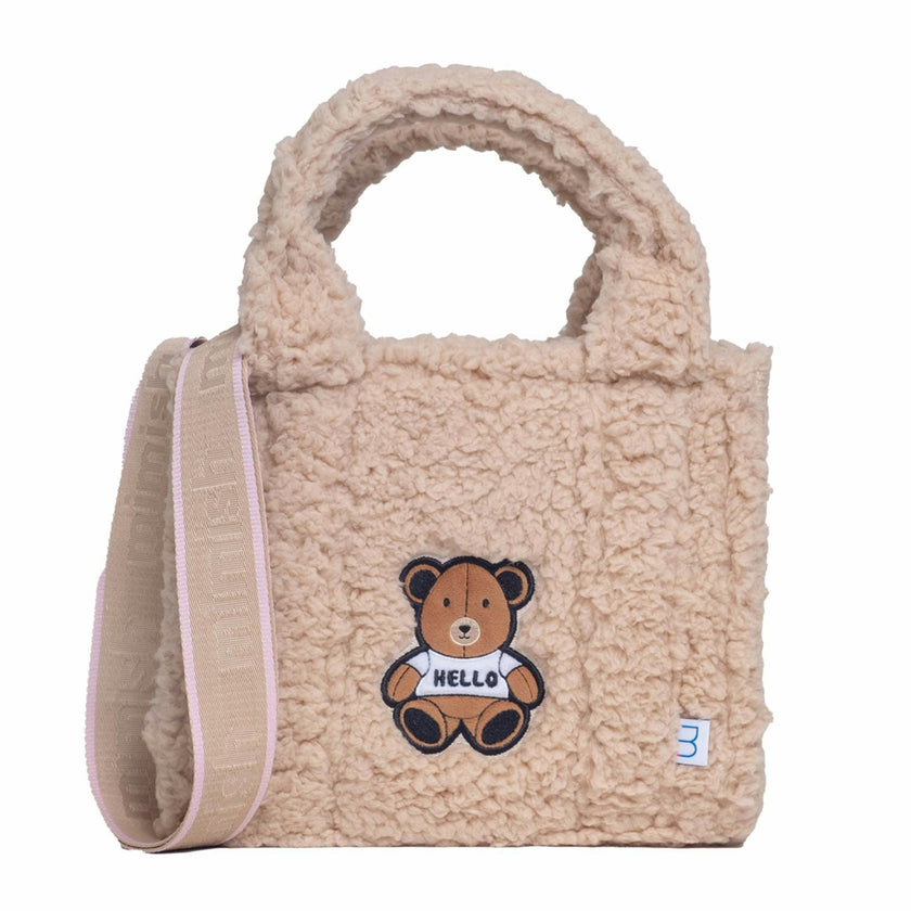 Sherpa Tote Bag – Cozy, Colorful & Convertible with Matching Coin Purse, Teddy Bear