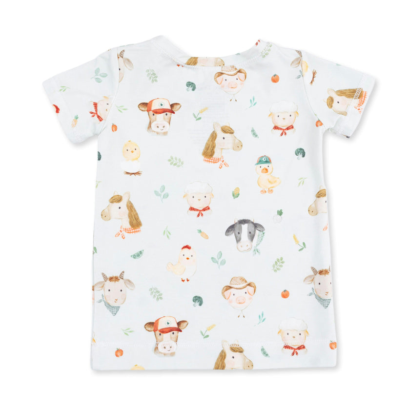 Baby Farm Faces - Short Sleeve Loungewear Set