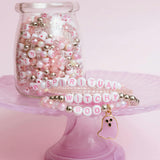 BOO Pastel Pink Letter Bead & Ghost Charm DIY Bead Jar