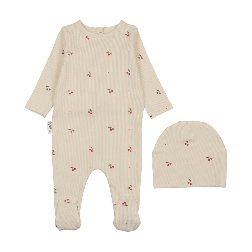 Cherry Rib Footie, Ivory