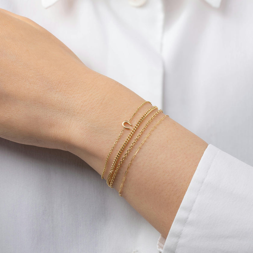 14k Gold Tiny Horseshoe Bracelet