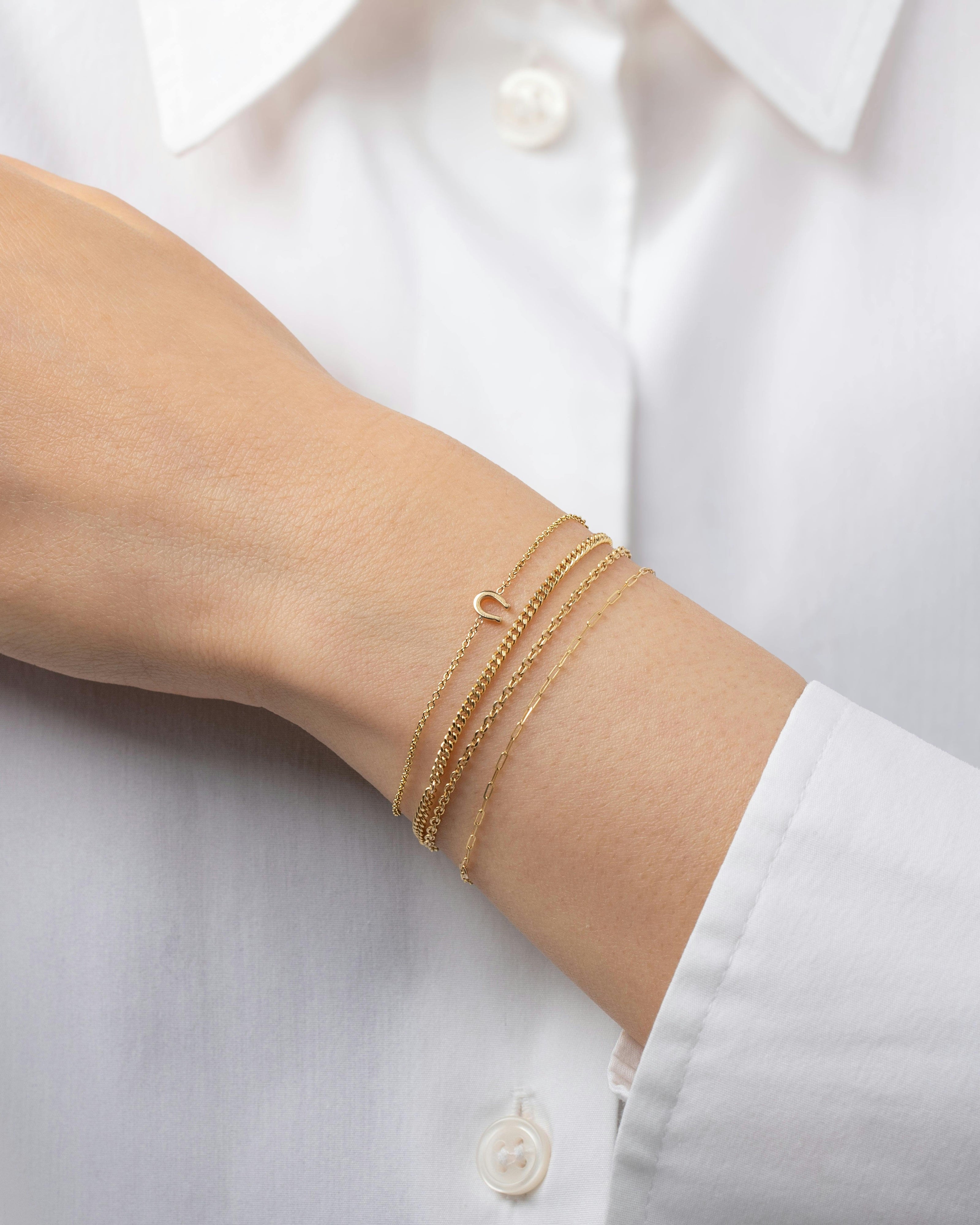 14k Gold Tiny Horseshoe Bracelet