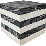 Felix 15" Contemporary Natural Marble Handmade Cube End Table