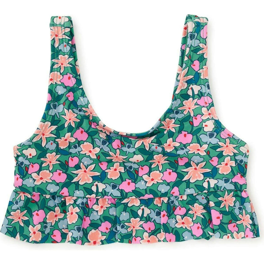 Ruffle Tankini Swim Top, Blue