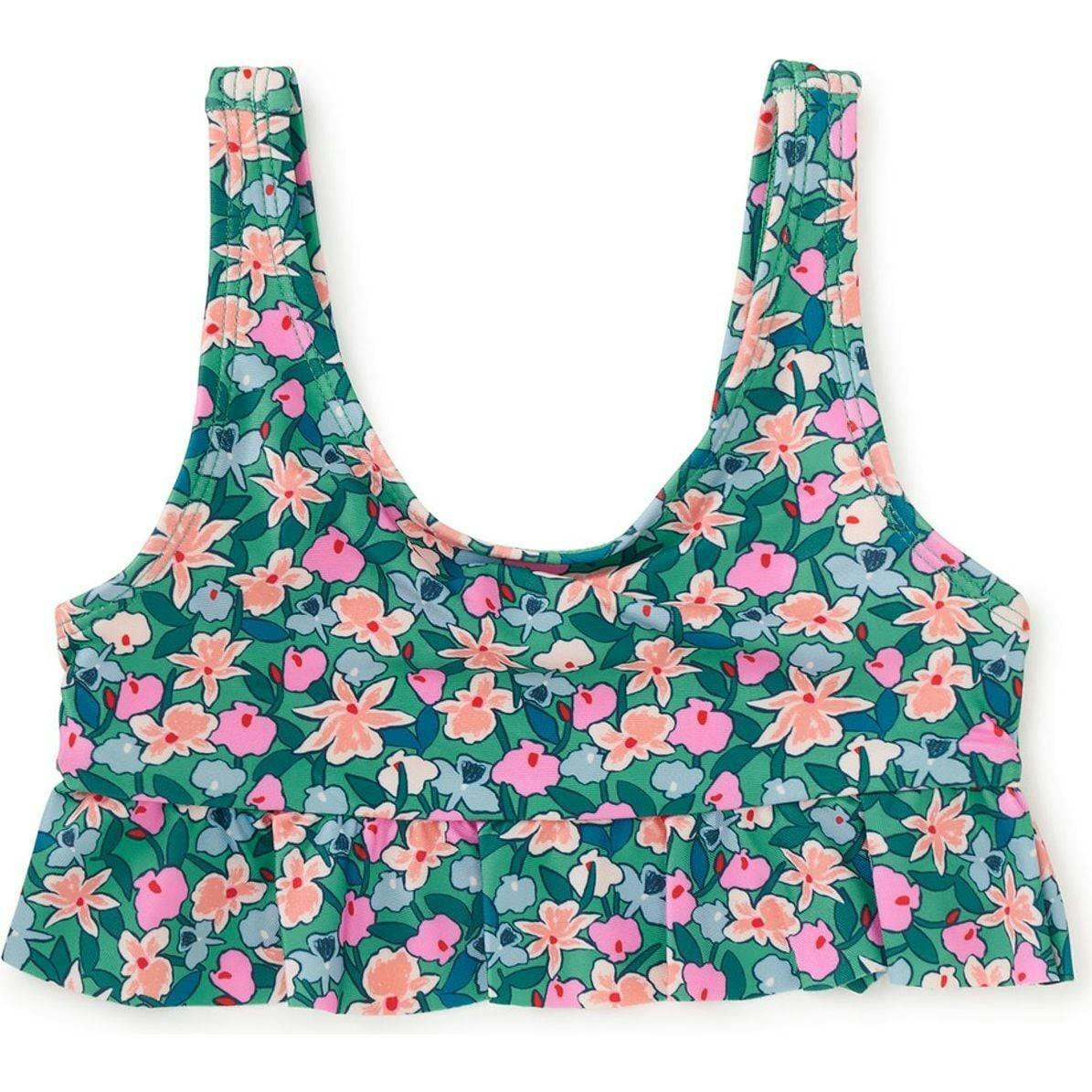 Ruffle Tankini Swim Top, Blue