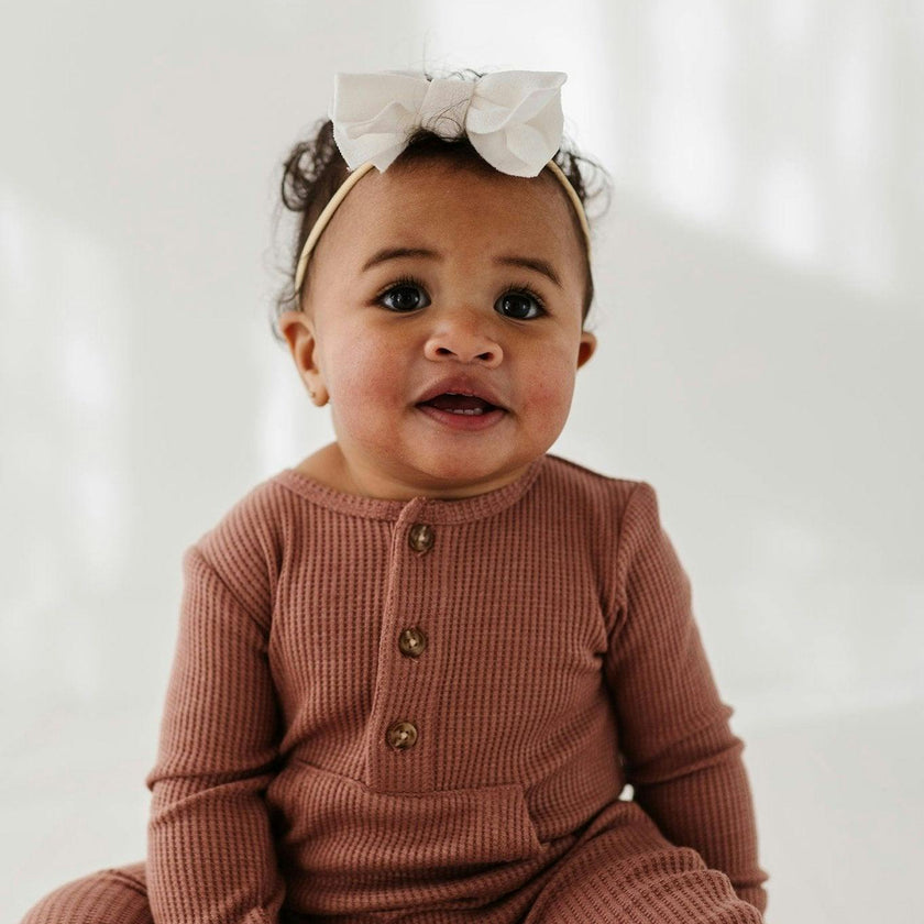 Waffle Romper Burlwood