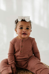 Waffle Romper Burlwood