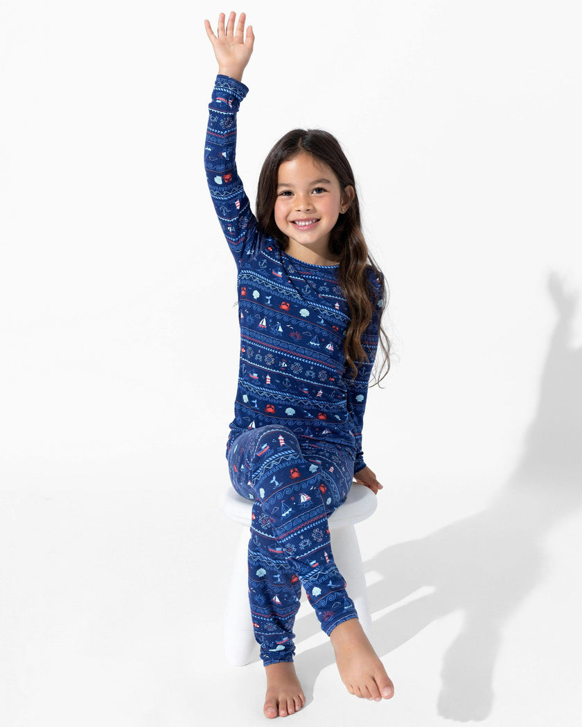 Sail Away Fair Isle Bamboo Kids Pajamas