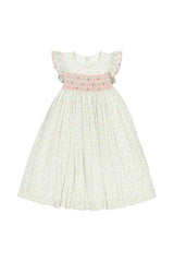 Alizee Cherry Ruffled Sleeve Empire Dress